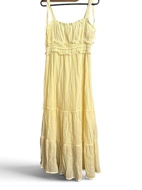 Just Found Women’s Yellow Smocked & Gathered Spaghetti Strap Swing Sundress XL